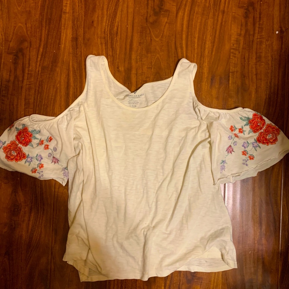 American eagle off the shoulder boho blouse